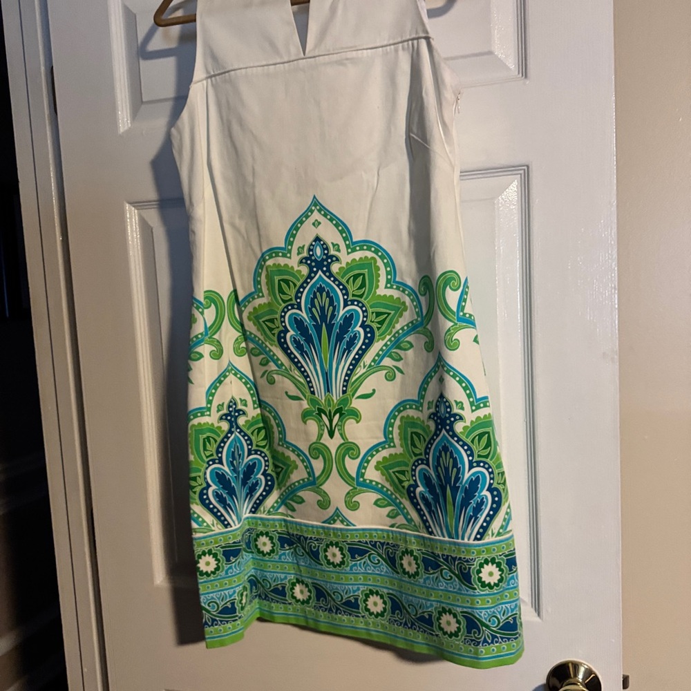 London Times Green and Blue A-Line Skirt Resort Wear